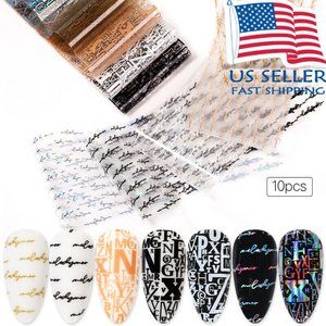 Letter Nail Foils Transfer Decals